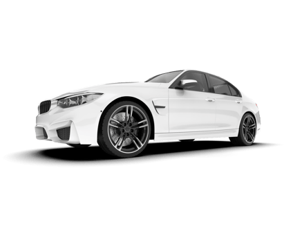 White city car isolated on transparent background. 3d rendering - illustration png