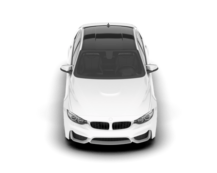 White city car isolated on transparent background. 3d rendering - illustration png