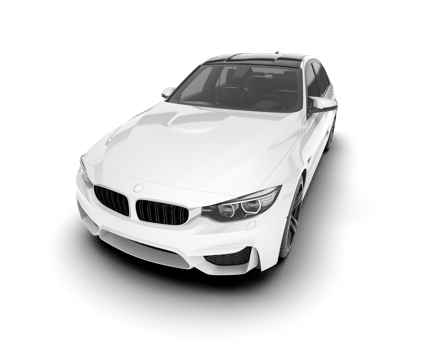 White city car isolated on transparent background. 3d rendering - illustration png