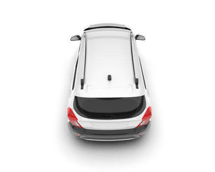 White city car isolated on transparent background. 3d rendering - illustration png