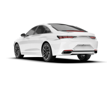 White city car isolated on transparent background. 3d rendering - illustration png