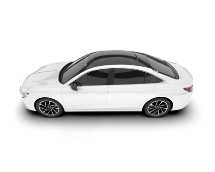 White city car isolated on transparent background. 3d rendering - illustration png