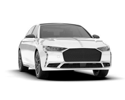 White city car isolated on transparent background. 3d rendering - illustration png