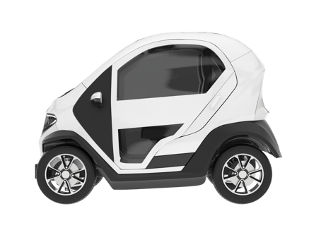 White city car isolated on transparent background. 3d rendering - illustration png
