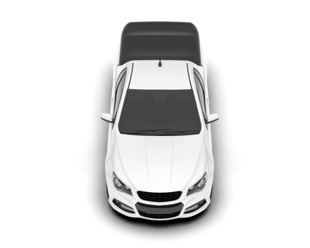 White city car isolated on transparent background. 3d rendering - illustration png