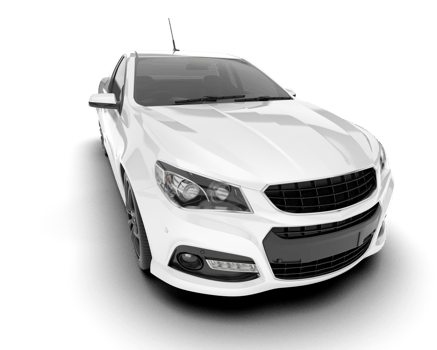 White city car isolated on transparent background. 3d rendering - illustration png
