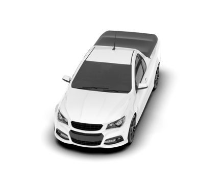 White city car isolated on transparent background. 3d rendering - illustration png