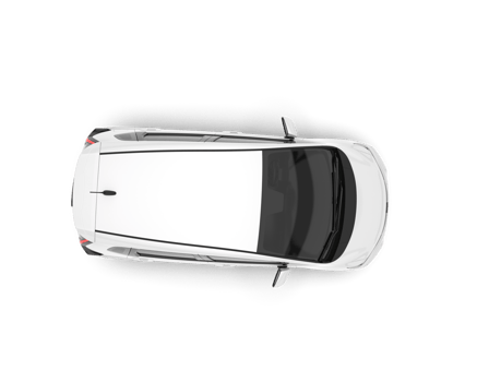 White city car isolated on transparent background. 3d rendering - illustration png