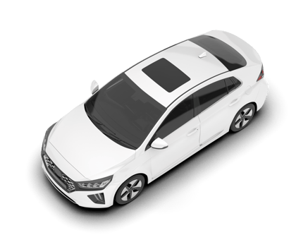 White city car isolated on transparent background. 3d rendering - illustration png