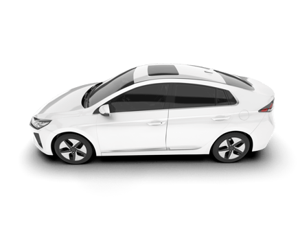 White city car isolated on transparent background. 3d rendering - illustration png