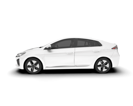 White city car isolated on transparent background. 3d rendering - illustration png