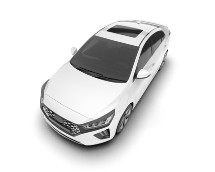 White city car isolated on transparent background. 3d rendering - illustration png