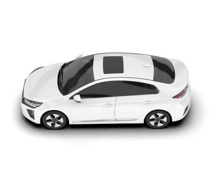 White city car isolated on transparent background. 3d rendering - illustration png