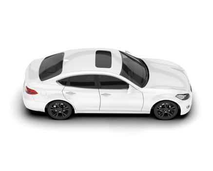 White city car isolated on transparent background. 3d rendering - illustration png