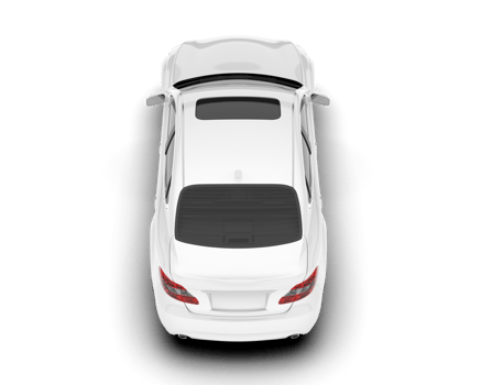 White city car isolated on transparent background. 3d rendering - illustration png