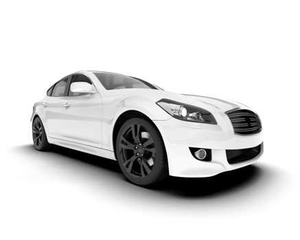White city car isolated on transparent background. 3d rendering - illustration png