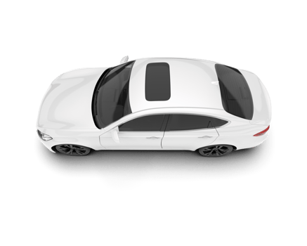 White city car isolated on transparent background. 3d rendering - illustration png