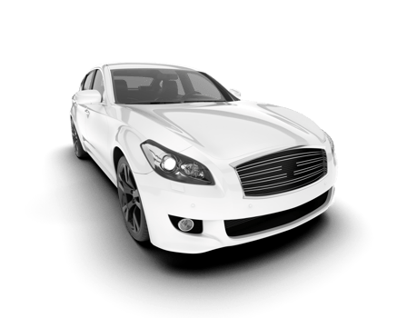 White city car isolated on transparent background. 3d rendering - illustration png