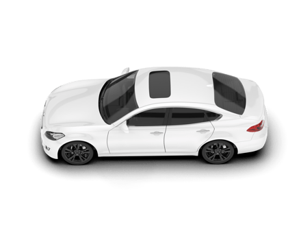 White city car isolated on transparent background. 3d rendering - illustration png