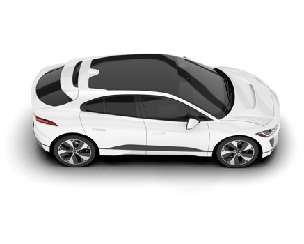 White city car isolated on transparent background. 3d rendering - illustration png