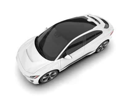 White city car isolated on transparent background. 3d rendering - illustration png