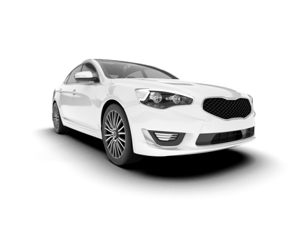 White city car isolated on transparent background. 3d rendering - illustration png