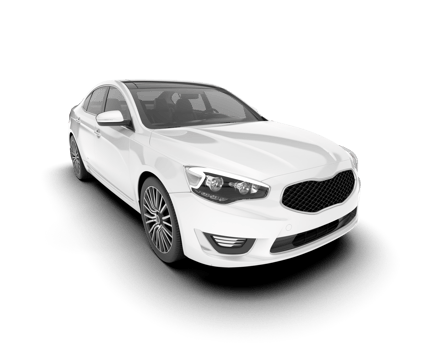 White city car isolated on transparent background. 3d rendering - illustration png