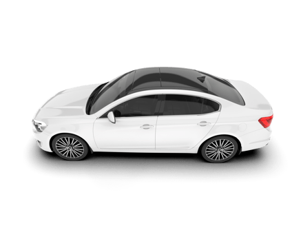 White city car isolated on transparent background. 3d rendering - illustration png