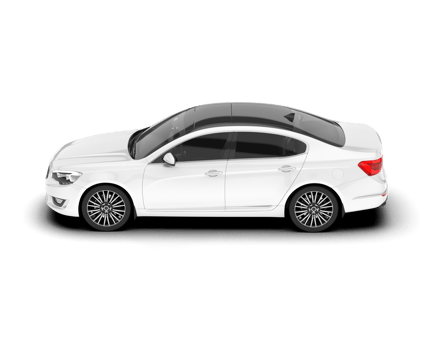 White city car isolated on transparent background. 3d rendering - illustration png