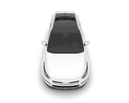 White city car isolated on transparent background. 3d rendering - illustration png