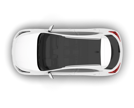 White city car isolated on transparent background. 3d rendering - illustration png