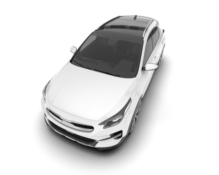 White city car isolated on transparent background. 3d rendering - illustration png