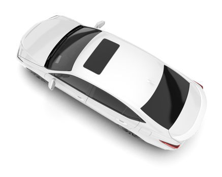 White city car isolated on transparent background. 3d rendering - illustration png