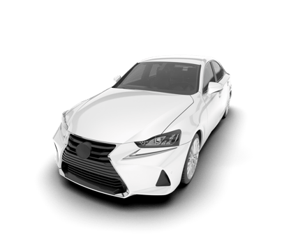 White city car isolated on transparent background. 3d rendering - illustration png