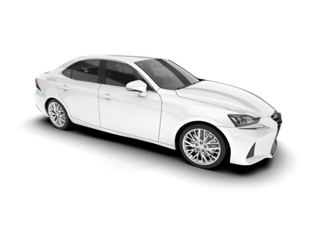 White city car isolated on transparent background. 3d rendering - illustration png