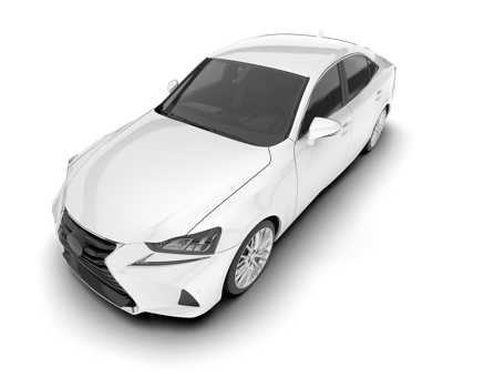 White city car isolated on transparent background. 3d rendering - illustration png