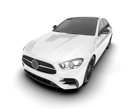 White city car isolated on transparent background. 3d rendering - illustration png