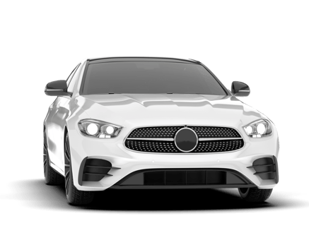 White city car isolated on transparent background. 3d rendering - illustration png