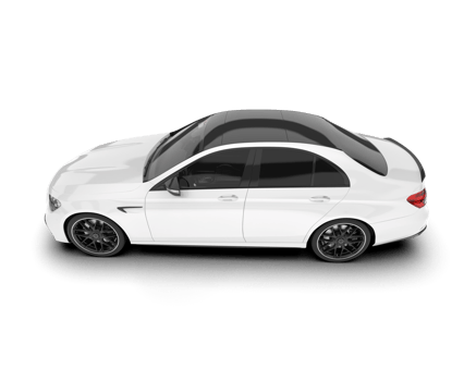 White city car isolated on transparent background. 3d rendering - illustration png