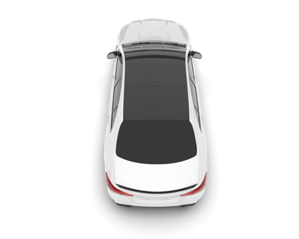 White city car isolated on transparent background. 3d rendering - illustration png