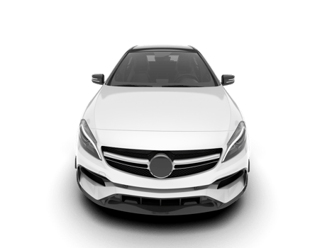 White city car isolated on transparent background. 3d rendering - illustration png