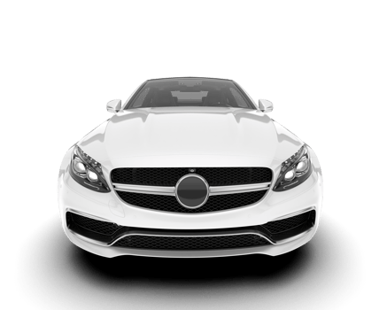 White city car isolated on transparent background. 3d rendering - illustration png