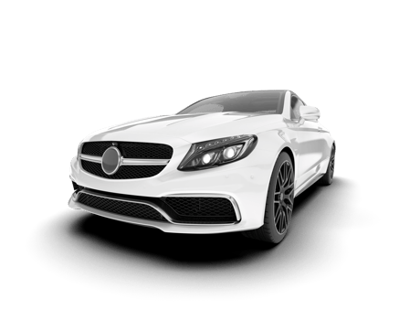 White city car isolated on transparent background. 3d rendering - illustration png