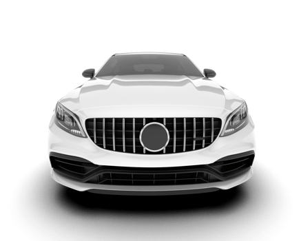 White city car isolated on transparent background. 3d rendering - illustration png