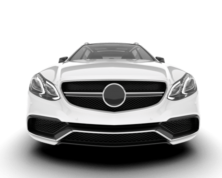 White city car isolated on transparent background. 3d rendering - illustration png