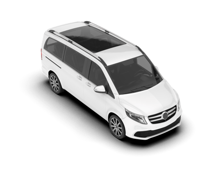 White city car isolated on transparent background. 3d rendering - illustration png