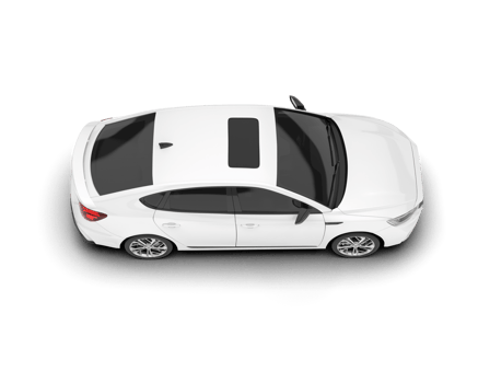 White city car isolated on transparent background. 3d rendering - illustration png