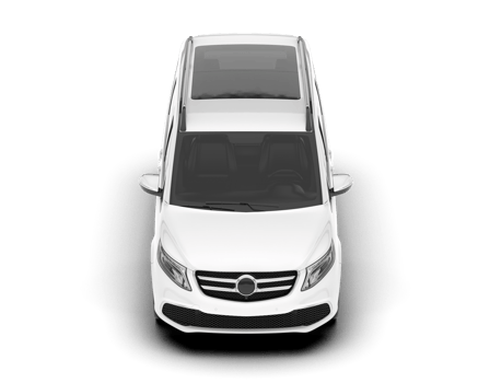 White city car isolated on transparent background. 3d rendering - illustration png