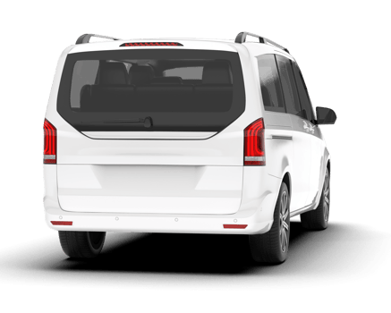 White city car isolated on transparent background. 3d rendering - illustration png