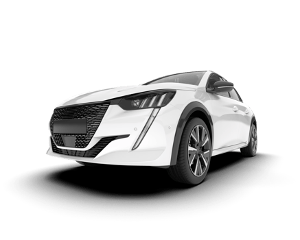 White city car isolated on transparent background. 3d rendering - illustration png